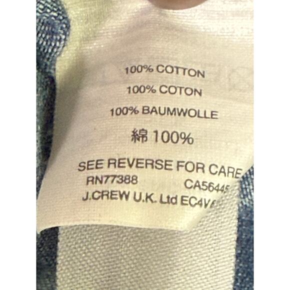 J. Crew Cotton Chambray Long Sleeve Denim Button Down Shirt Pockets 00 Blue - Picture 9 of 15